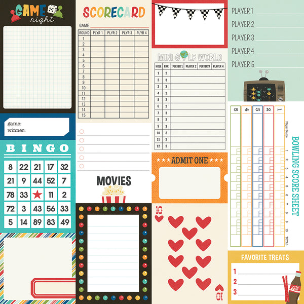 Simple Stories Double-Sided Cardstock Family Fun -Movie Night