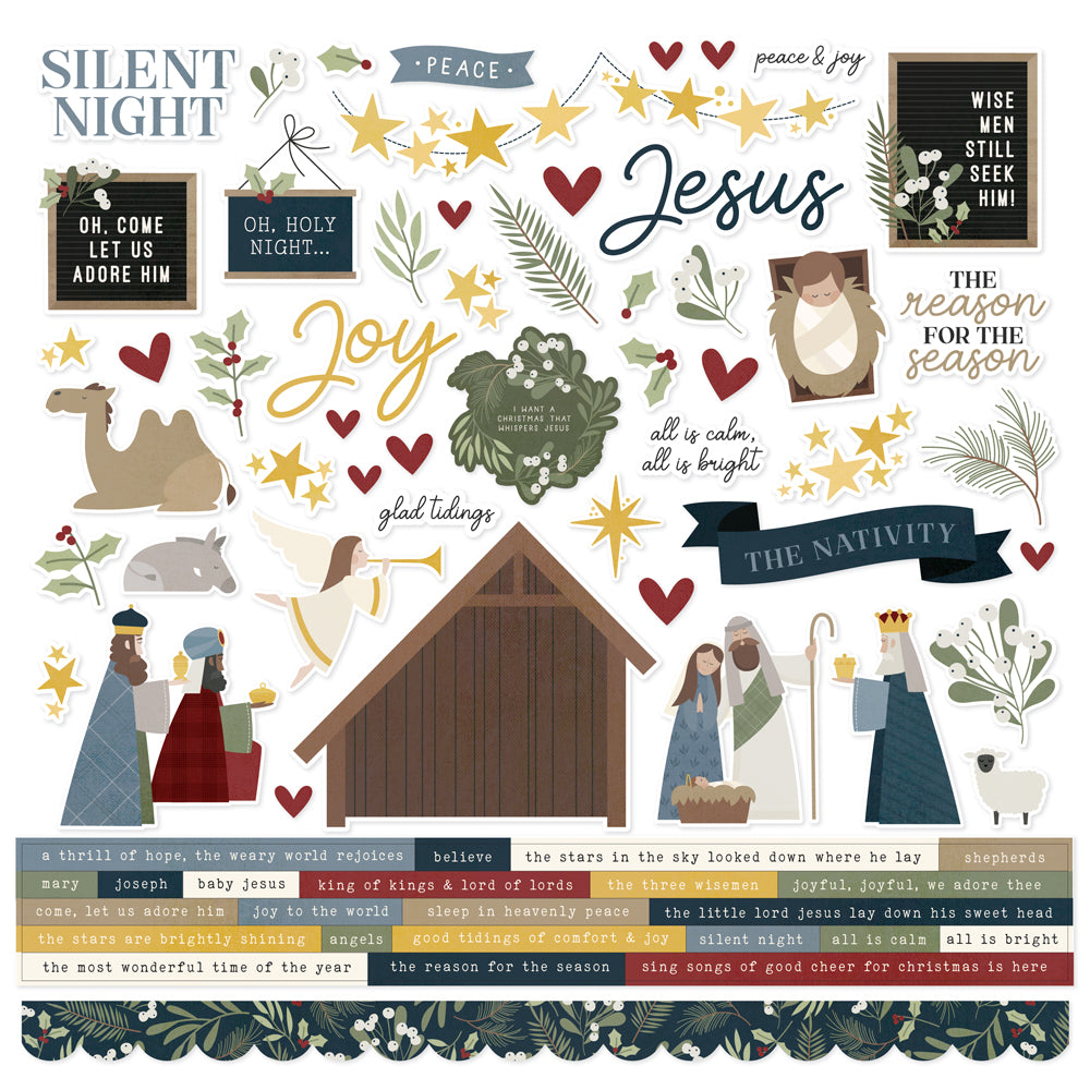 Silent Night  - Cardstock Stickers