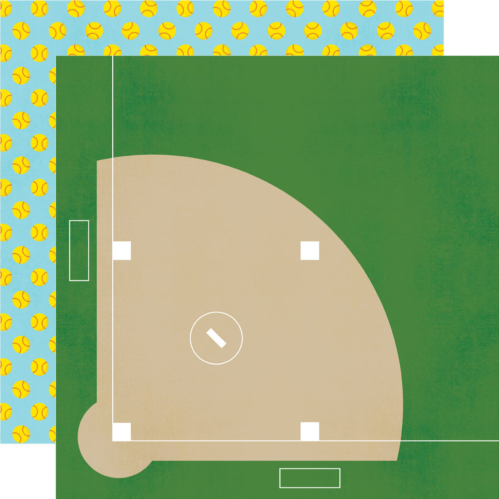 Softball Shut Out - 12X12 Designer Cardstock - 25 pack