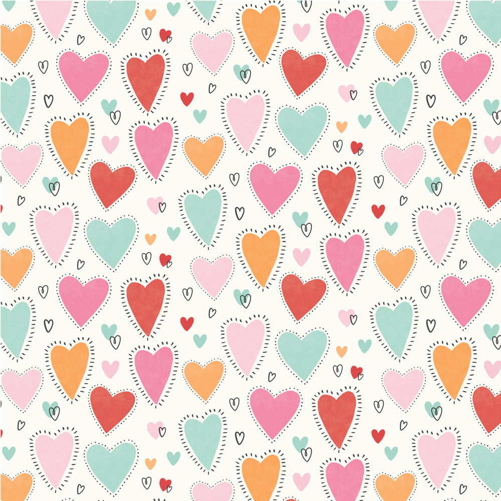 Happy Heart Day 12X12 Cardstock - 25 pack