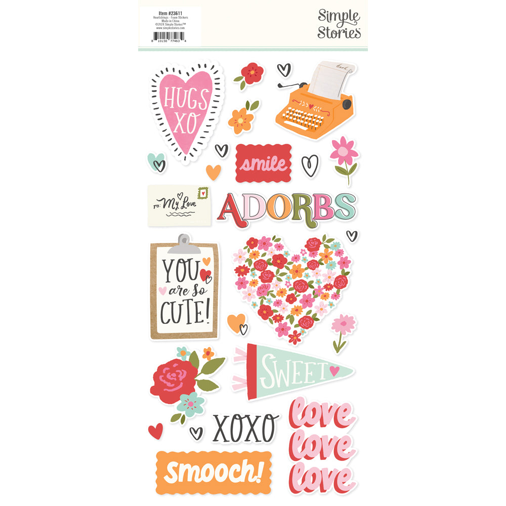 Heartstrings Foam Stickers - Unit of 6