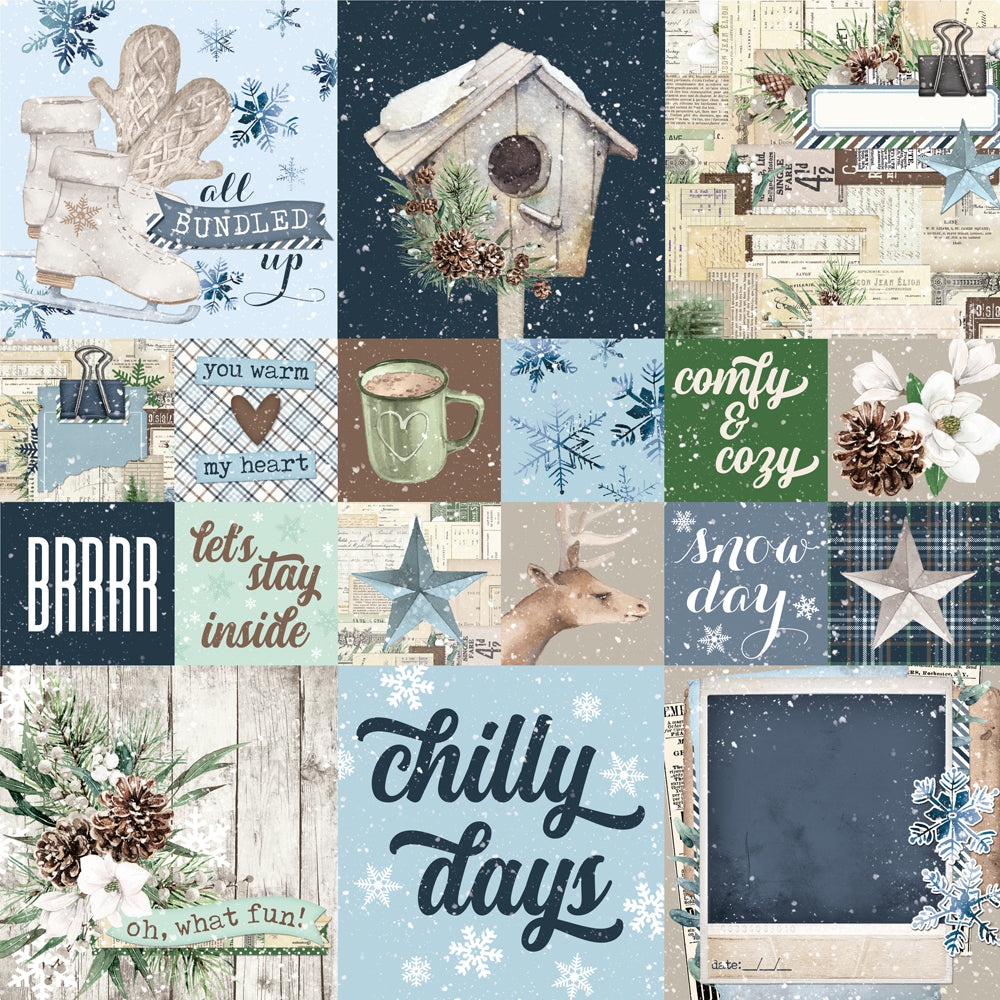 Simple Vintage Fresh Snow 2x2/4x4 Elements - 25 pack