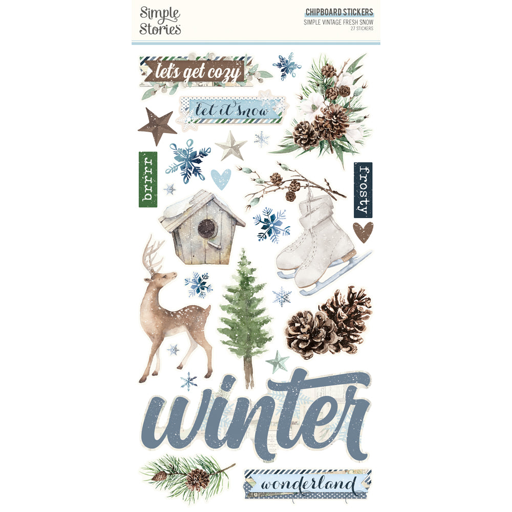 Simple Vintage Fresh Snow 6x12 Chipboard - Unit of 6