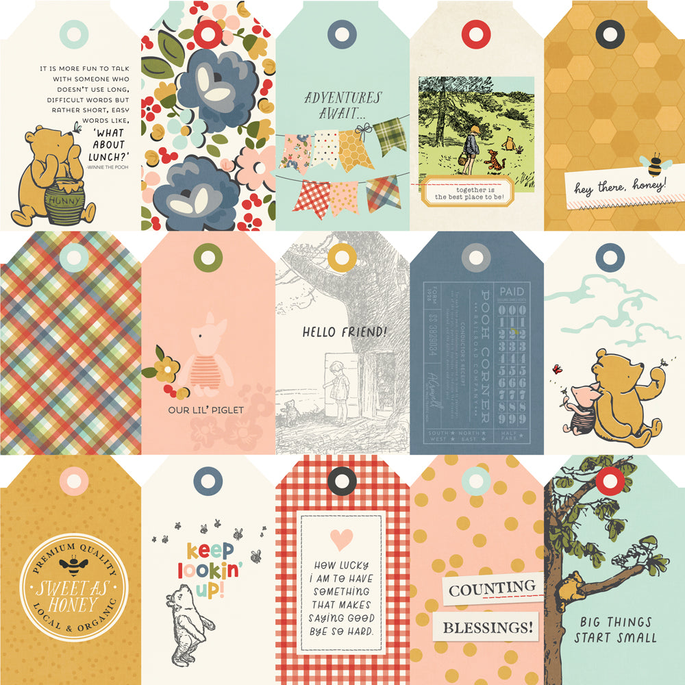 Say Cheese Classic Pooh Tag Elements - 25 pack