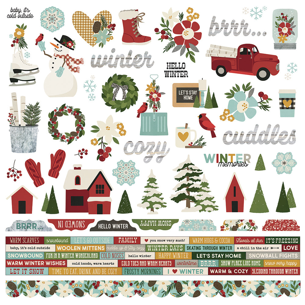 Winter Farmhouse Digital Stickers – Simple Stories