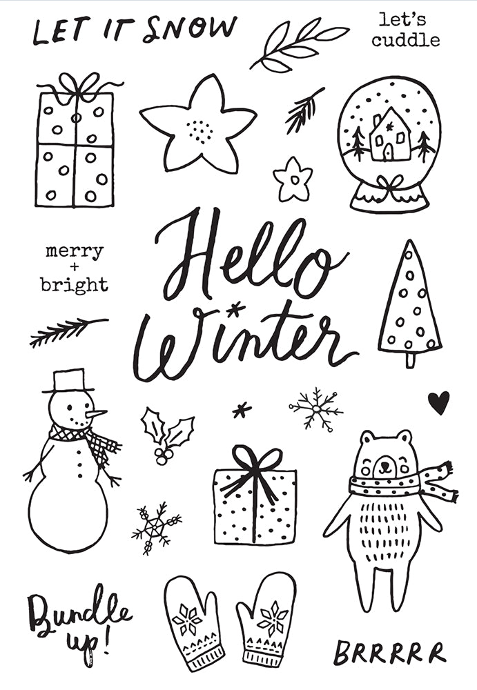 Easy Winter Coloring Pages for Children · Creative Fabrica