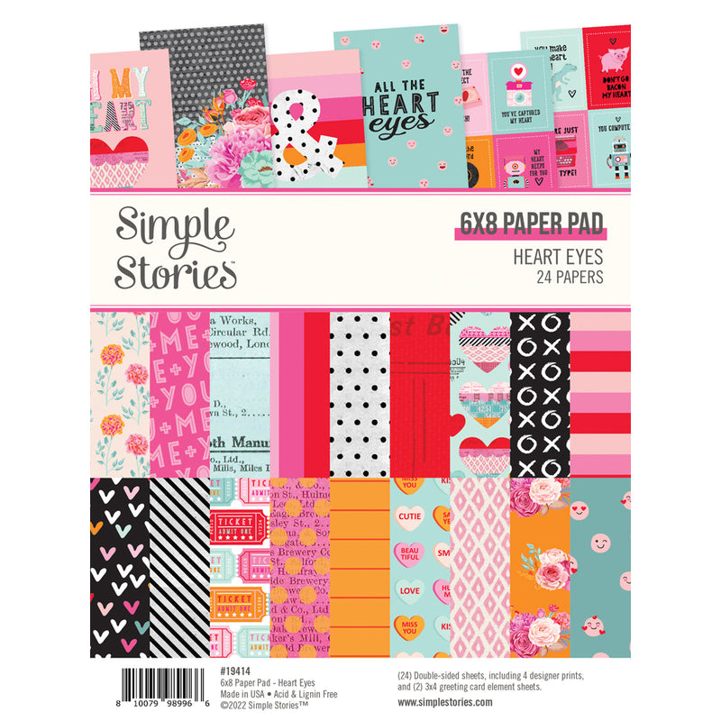 Simple Stories Heart Eyes I Heart You! Patterned Paper – Cheap Scrapbook  Stuff